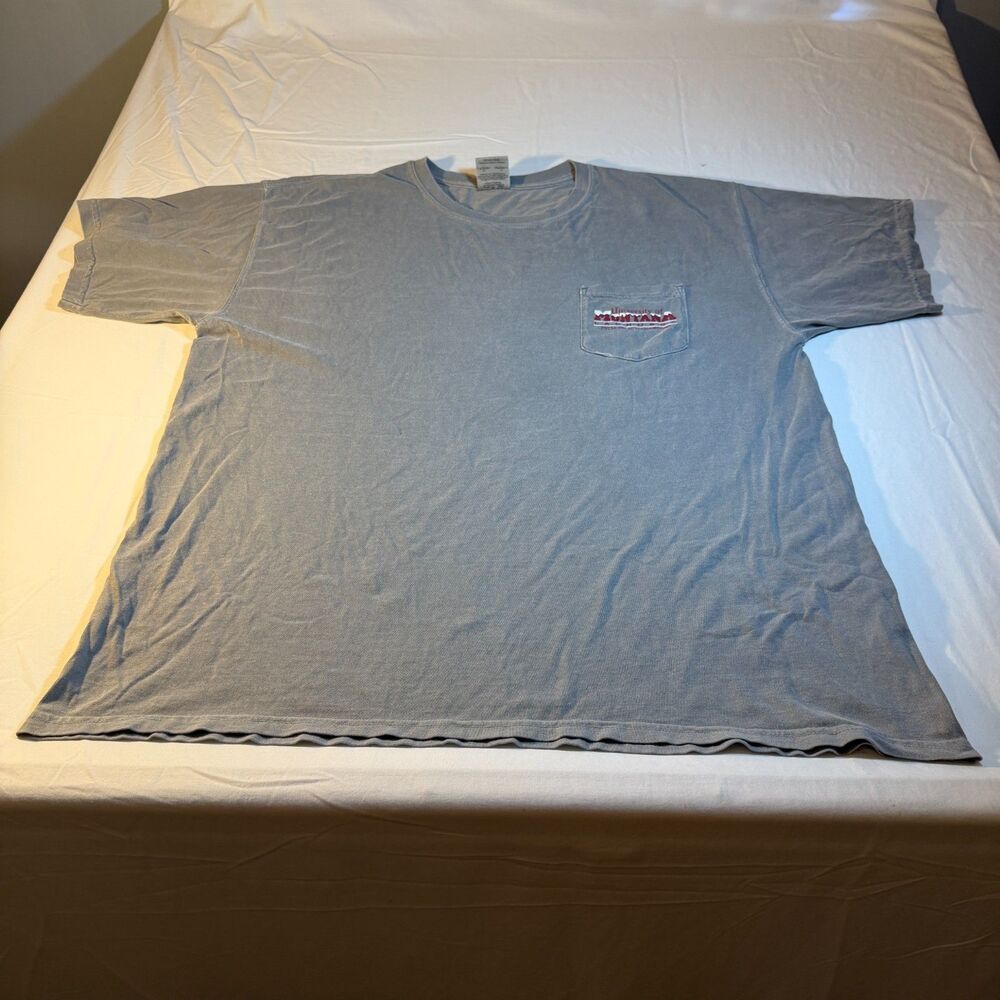 Comfort Colors XL Pocket T-Shirt Men Gray Cotton Vintage University of Montana